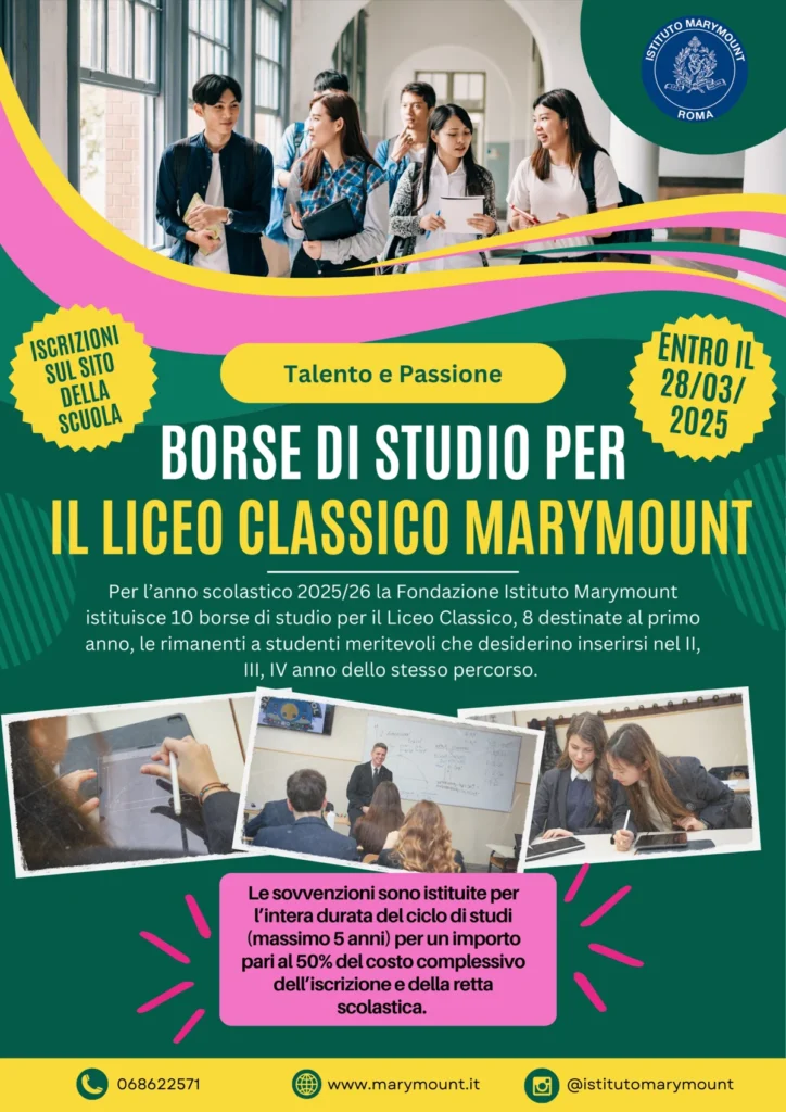 Borse di studio per il Liceo Classico Marymount